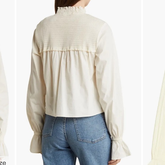 WeWoreWhat Tops - NWT Smocked long sleeve blouse